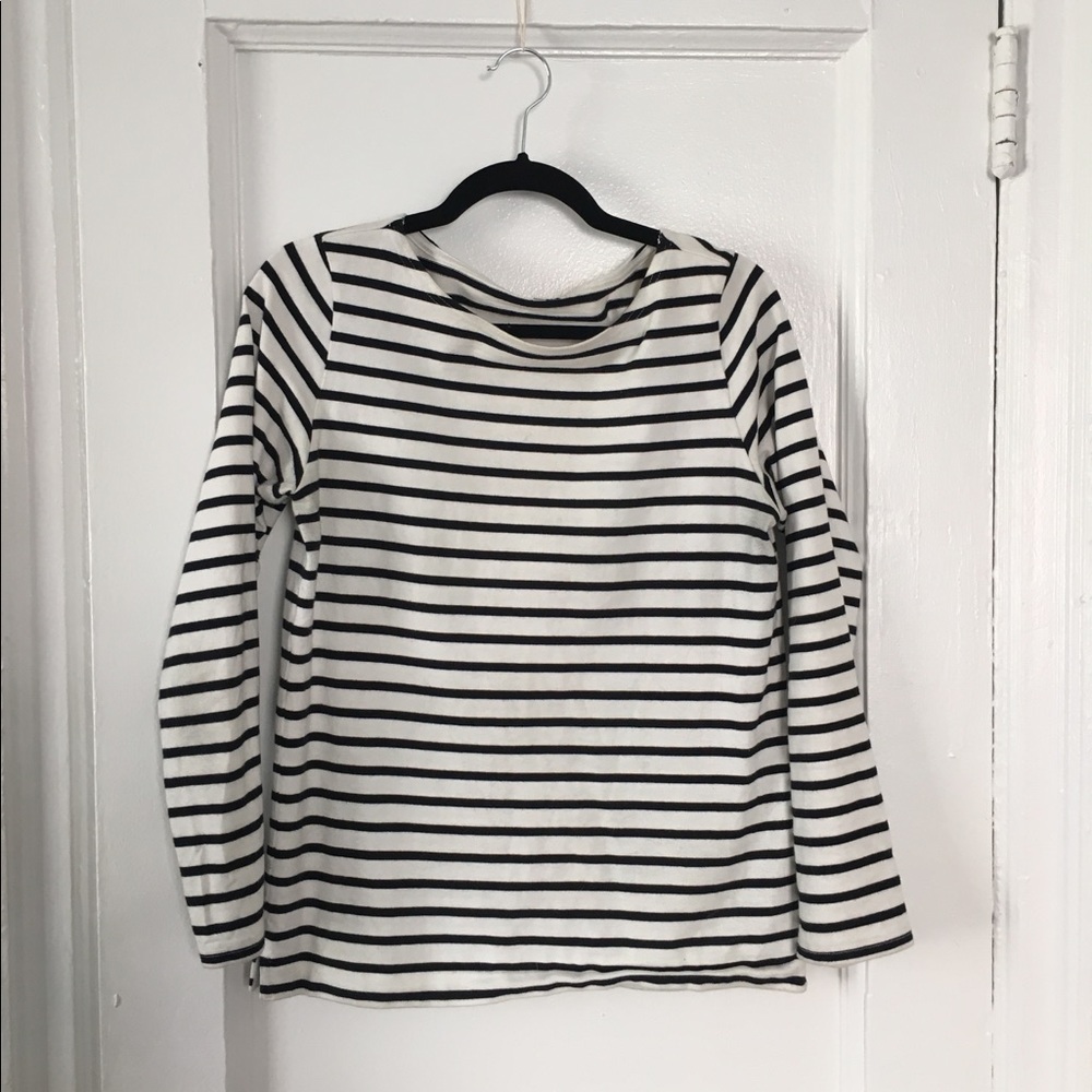 MUJI Boatneck Long Sleeve Striped Shirt